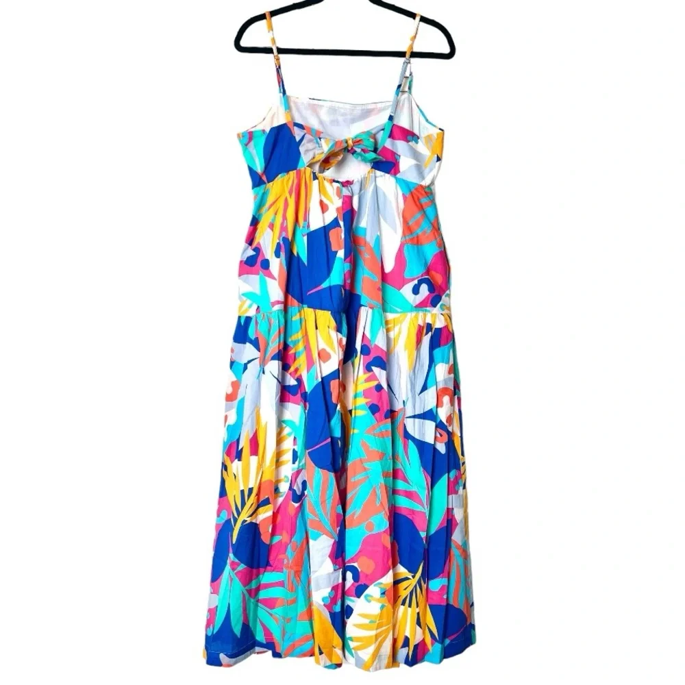 J. Crew Tie-back Tiered Midi Dress